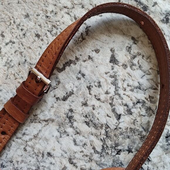 Force Ten Classic Floral Hand Tooled Leather Crossbody Bag Zip Closure Lined - Picture 14 of 14